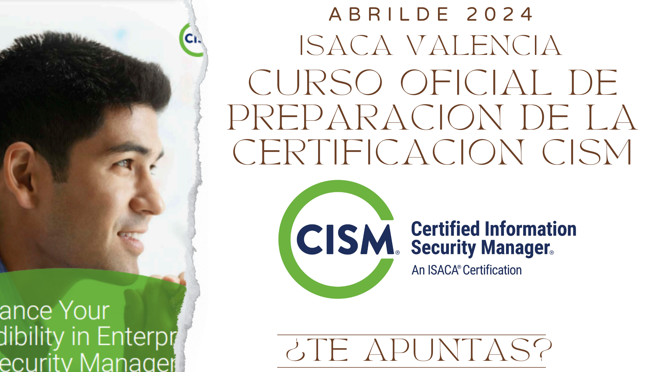 Curso Certificación CISM de ISACA en Valencia - Mayo 2024